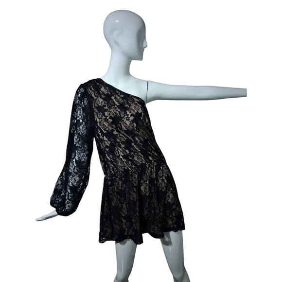 Women's Bisou Bisou Women's size XL Lace Whimsigoth Witchy One Shoulder Dress - Picture 4 of 12